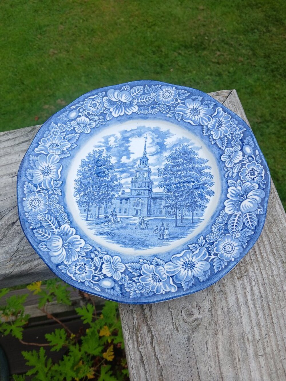 Liberty Blue made in England dish Independence Hall image